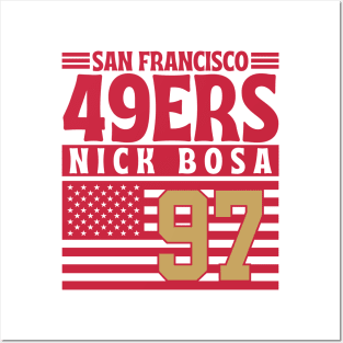 San Francisco 49ERS Bosa 97 American Flag Football Posters and Art